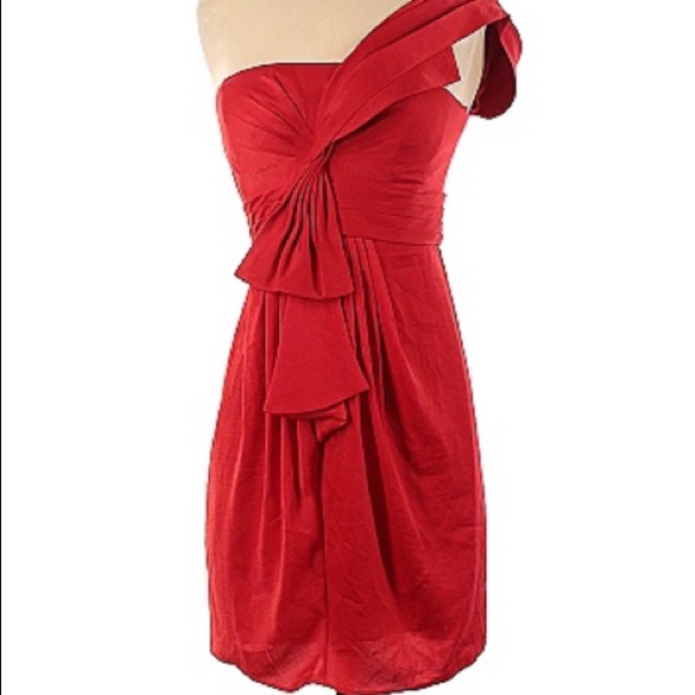 BCBG One Shoulder Short Red Dress